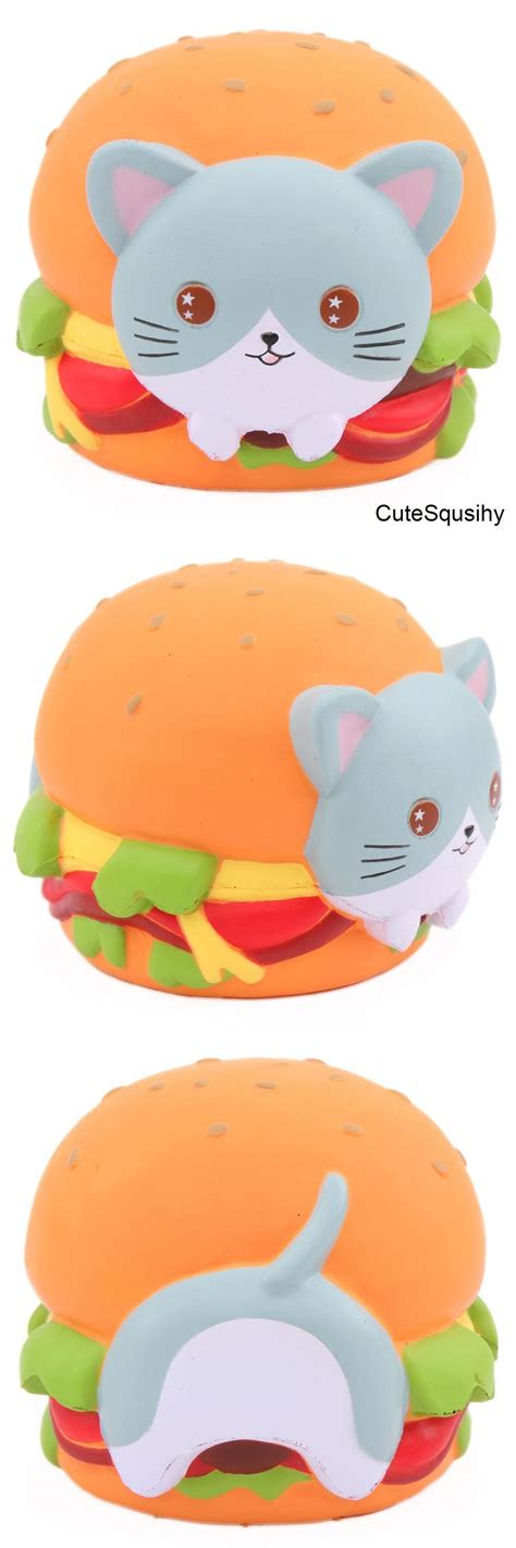 Scented Jumbo Cat Hamburger Squishy By Popularboxeshk Squishys