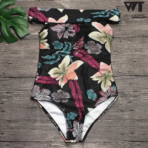 2018 floral one piece swimwear female bikini set push up swimsuit women monokinis retro bikinis