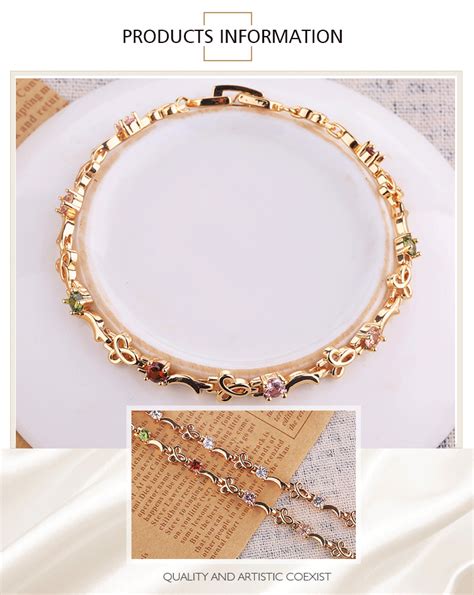 new design fashion womens 18k gold plated bracelets with stones buy gold plated bracelets