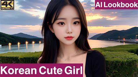 [ai lookbook 4k] korean cute girl black dress 韓国のかわいい女の子 黒いドレス youtube