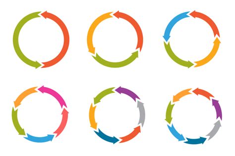Circle Arrows With Options Parts Steps Vector Icons By Microvector