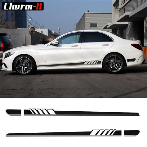 Pair Of Edition 1 Side Stripes Decal Sticker For Mercedes Benz W205 C