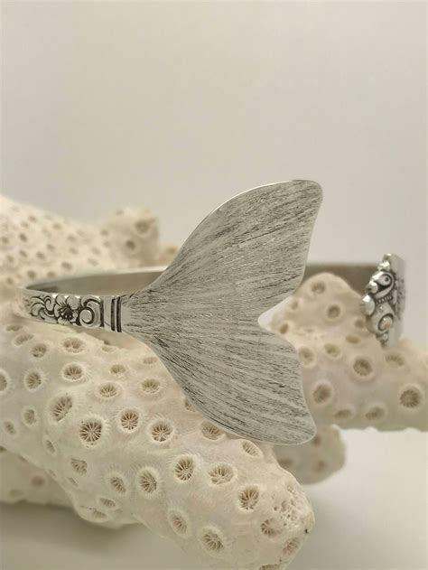 Sterling Silver Mermaid Tail Spoon Cuffbangle Bracelet
