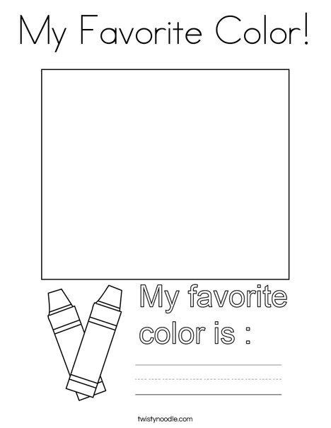 My Favorite Color Coloring Page Twisty Noodle Color Worksheets For