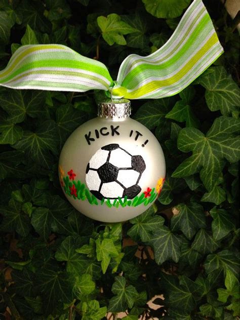 Soccer Ornament Kick It Hand Painted Christmas Ornament Painted