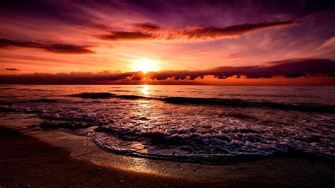 4k Florida Beach Sunset Wallpaper