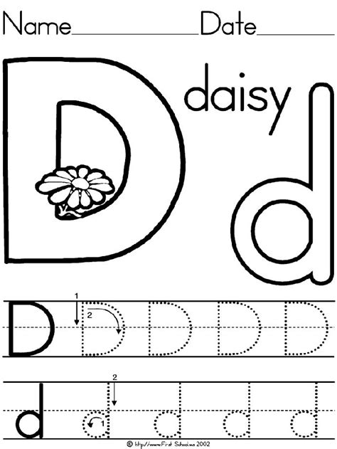 Letter d is for dinosaur coloring page and coloring pages. Letter D Daisy lesson plan printable activities: poster ...