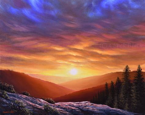 Sunset Landscape Painting Simply Perfect 16x20 Wildlife And Art