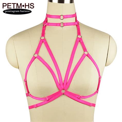 Womens Sexy Red Body Harness Tops Cage Bra Crop Top Bondage Lingerie Burlesque Dance Frame Bra