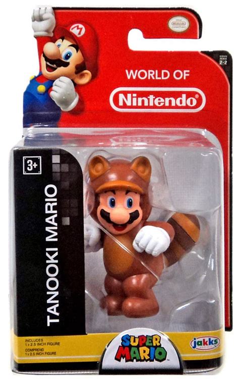 World Of Nintendo Super Mario Tanooki Mario 25 Mini Figure Jakks
