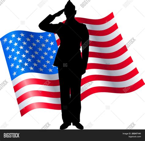 Vector Silhouette Soldier Saluting Vector And Photo Bigstock