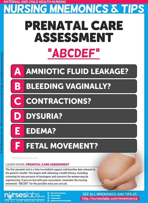 Prenatal Care Assessment “abcdef” Maternal And Child Health Nursing
