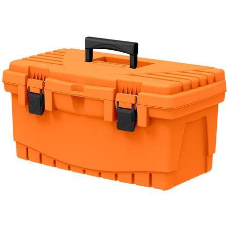The Home Depot 19 In Plastic Portable Tool Box With Metal Latches And
