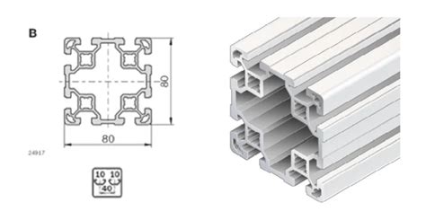 Perfil De Aluminio Estructural 80x80 Ripipsa