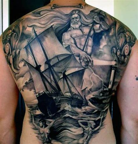 Poseidon Tattoo Designs For Men Inspiration Guide