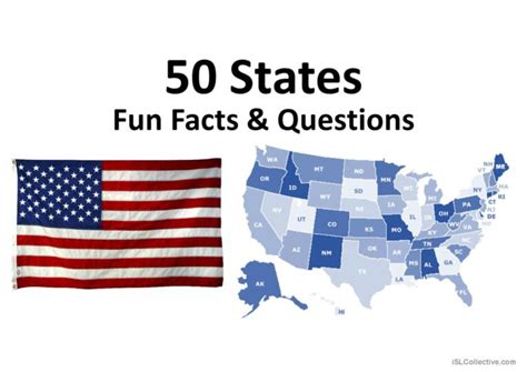 50 States Fun Facts And Questions Disc English Esl Powerpoints