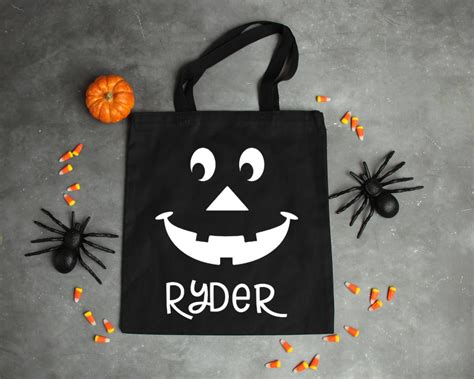Halloween Trick Or Treat Bag Personalized Halloween Tote Trick Or