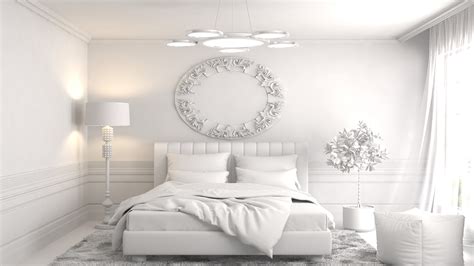 Wallpaper Interior Design Bedroom Bed White Style