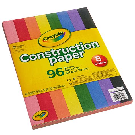 Crayola 993000 9 X 12 8 Assorted Color Construction Paper 96pack