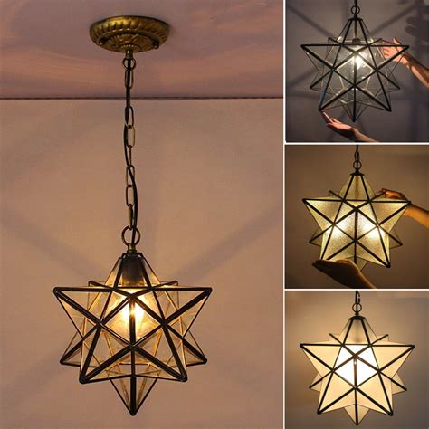 Moravian Star Glass Pendant Light Chandelier Light Modern Ceiling Lamp