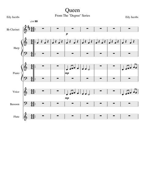 Queen From The Degree Series Sheet Music For Clarinet Piano Flute