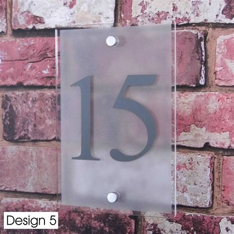 Modern House Sign Door Number Street Address Plaque Glass Effect