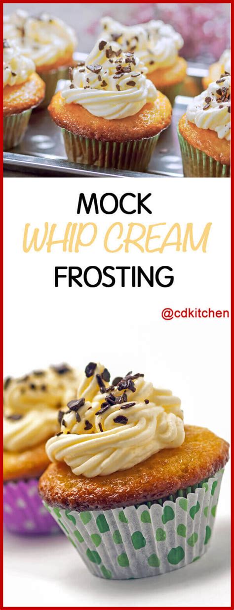 How to use homemade whipped cream: Mock Whip Cream Frosting Recipe | CDKitchen.com