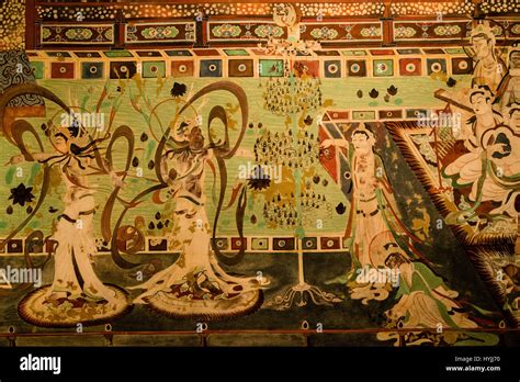 Replica Of The Dunhuang Murals Stock Photo Alamy