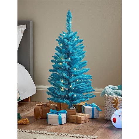 3ft Blue Pre Lit Christmas Tree Christmas George At Asda