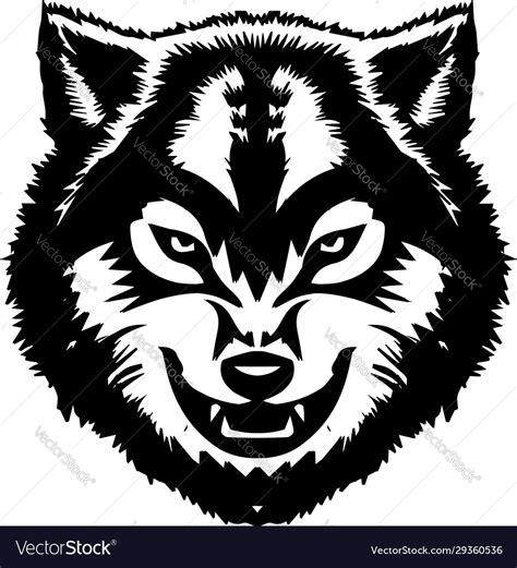 Angry Wolf Head Royalty Free Vector Image Vectorstock