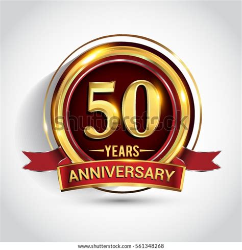 50th Golden Anniversary Logo Fifty Years Stock Vector Royalty Free