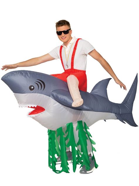 Adult Inflatable Ride A Shark Costume Walmart Com