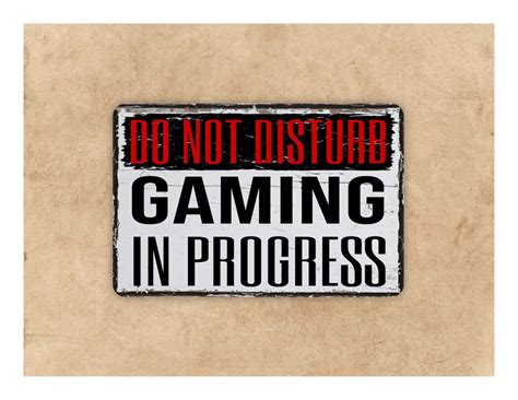Do Not Disturb Gaming In Progress Metal Sign Gamer Man Cave Etsy