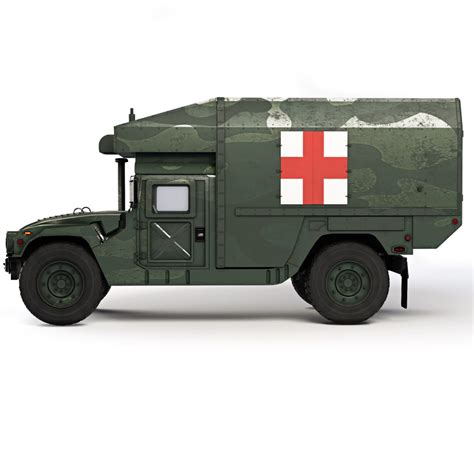 Humvee Military M997a3 Ambulance 2018 3d Model For Vray