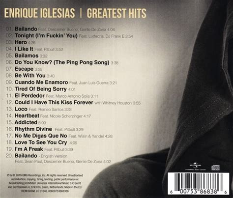 Enrique Iglesias Greatest Hits Cd Enrique Iglesias Cd Album