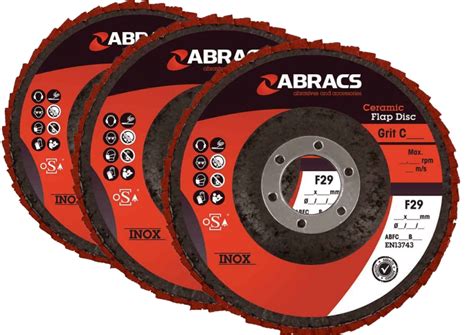 Abracs Ceramic Flap Disc 115mm X 22mm X 40g 25pk Abfc115b040