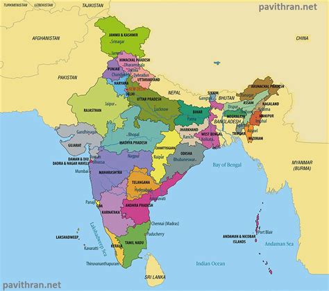 List of Indian States Share their Boundaries with Neighbouring Countries