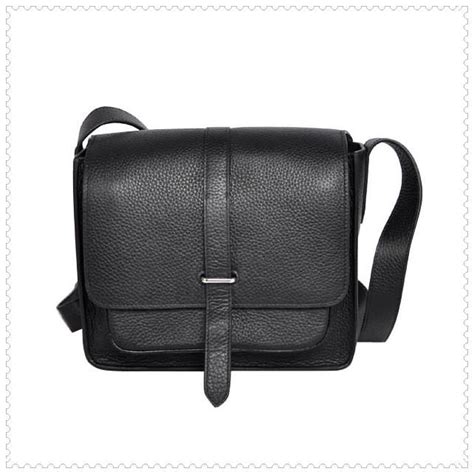 Hermes Jypsiere Mens Togo Leather Messenger Bag Black Leather