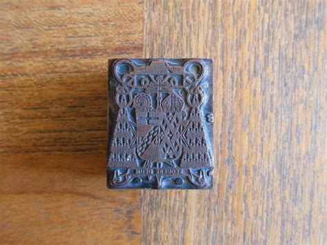 Historic Copper Printing Block Vintage Coat Of Arms Cardinal Etsy