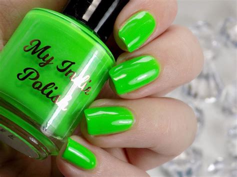 Neon Green Nails Fluorescent Nail Polish Vegan Cruelty Etsy