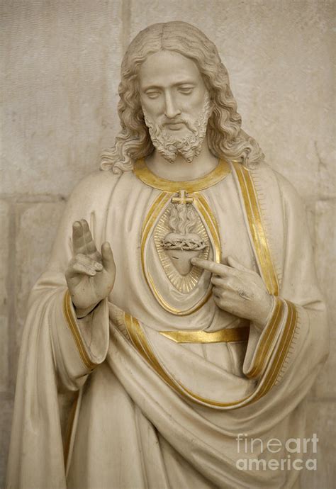 Jesus Sacred Heart Statue Sculpture By European School Fine Art America