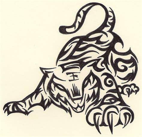 Tribal Tiger Tribal Tiger Tattoo Tribal Drawings