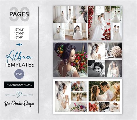 Photo Album Templates Kit 30 Pages Digital Wedding Album Etsy