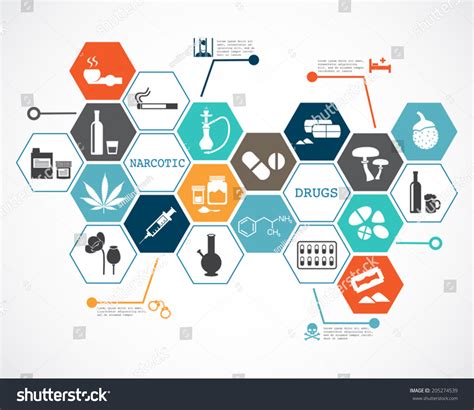 Narcotic Drugs Infographic Stock Vector Illustration