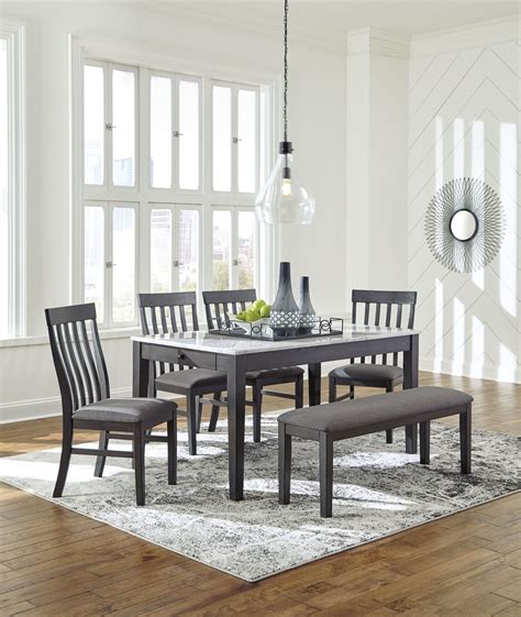 Luvoni Whitedark Charcoal Gray 6 Pc Rectangular Dining Room Table 4