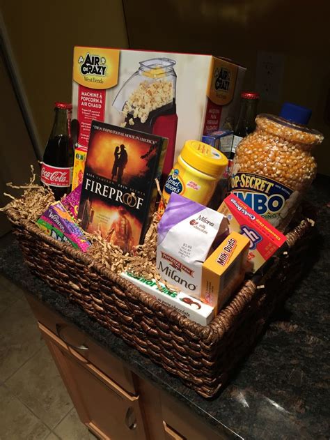 Cheap gift basket ideas for raffles. Movie Night Basket for a Silent Auction or Fundraiser | Gifts