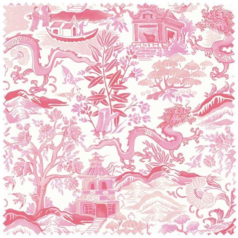 Gardens Of Chinoise In Pink In 2020 Chinoiserie Fabric Pink Palette