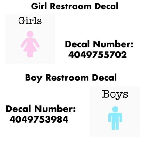 Girls And Babes Restroom Sign Decal Babe Decal Bloxburg Decals Codes Bloxburg