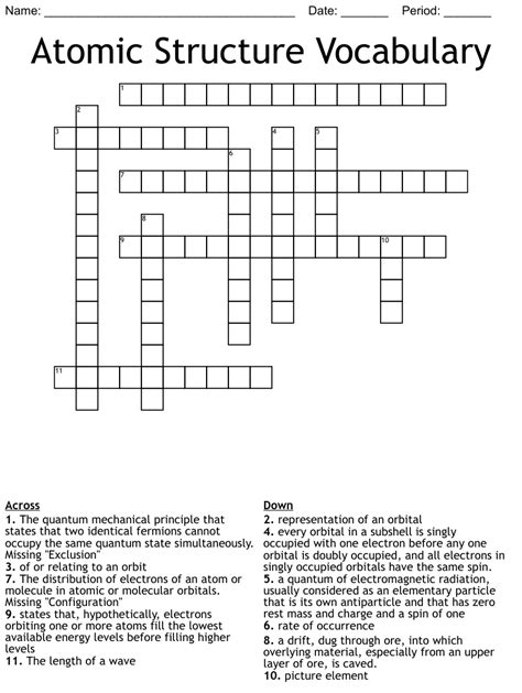 Atomic Structure Crossword Puzzle Answer Key Serious Traveler