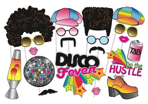 70s Party Photo Booth Props Disco Party Props Etsy Free Printable